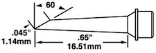 600 Series Cartridge, Long Hoof Tip 1.14mm for MX-500, SMTC-0174Metcal